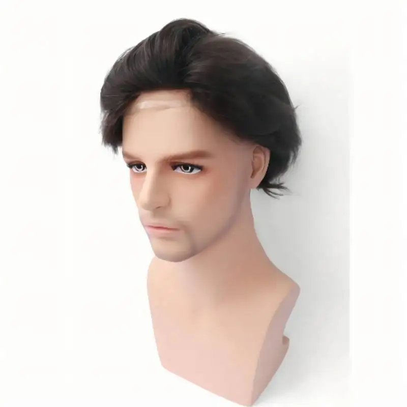 NLW Toupee for Men Human Hair Prosthesis Replacement System 10*8 pieces