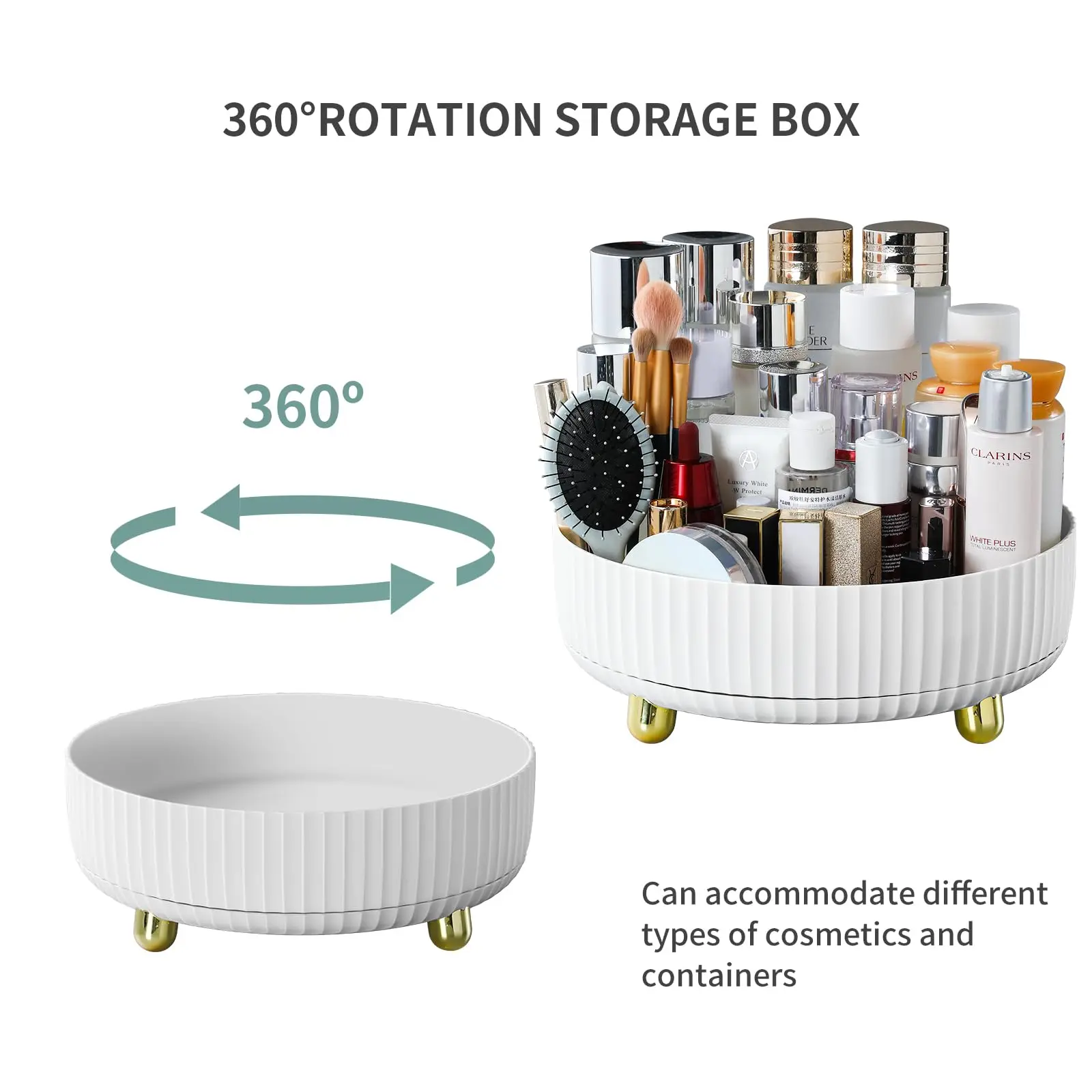 1PCS Cosmetic Perfume Organizer, 360° Rotating Cosmetic Organizer, Large Capacity Cosmetic Organizer for Living Room Bedroom. 4