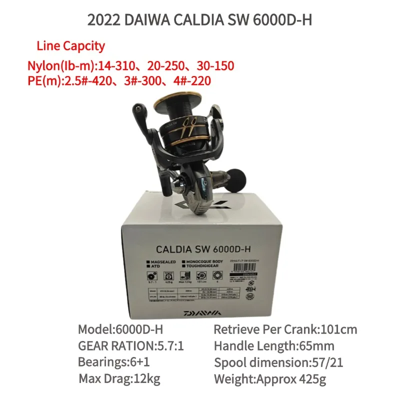 2022 DAIWA CALDIA SW Spinning Fishing Reels 4000-CXH 4000D-CXH