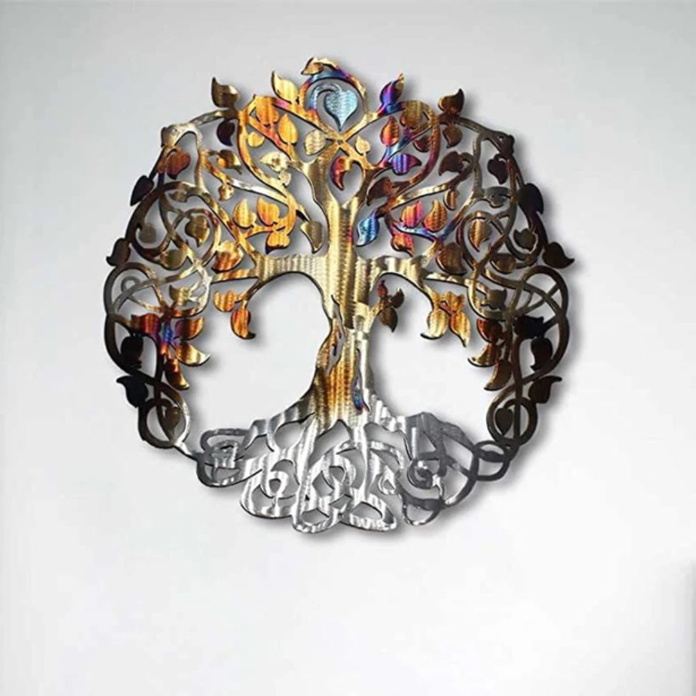 

1pc Metal Art Tree Of Life Metal Crafts Wall Decoration Outdoor Garden Hanging Wall Art Scene Decoration Holiday Decoration Gift