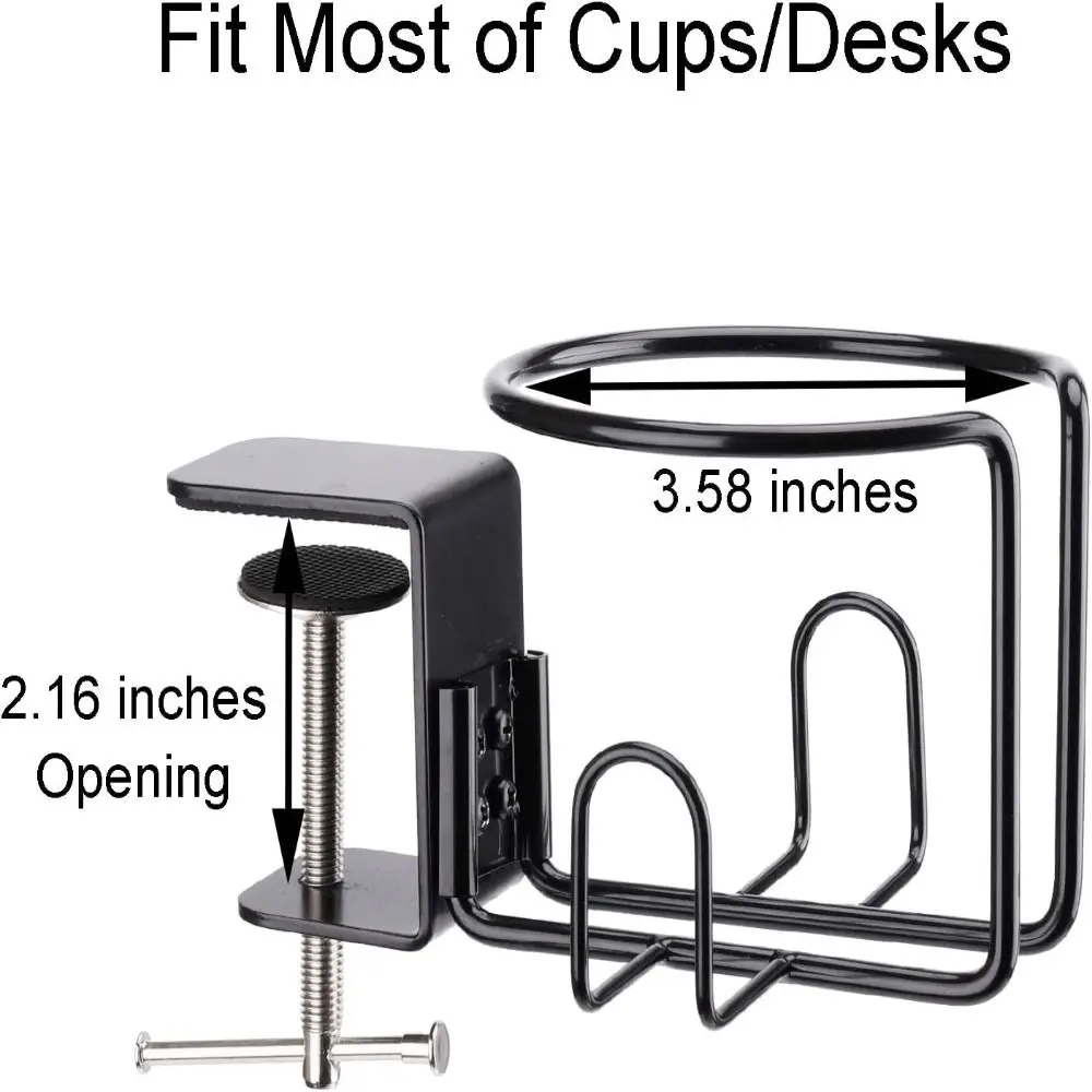 Clip-on Table Cup Holder Metal Cup Holder Drink Cup Holder, Large Tabletop Cup Holder, Table Cup Holder, Clip-on Cup Holder 5