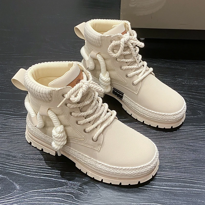 CRLAYDKWomenWinterHikingBootsDesignerStrawOutdoorSnowAnkle