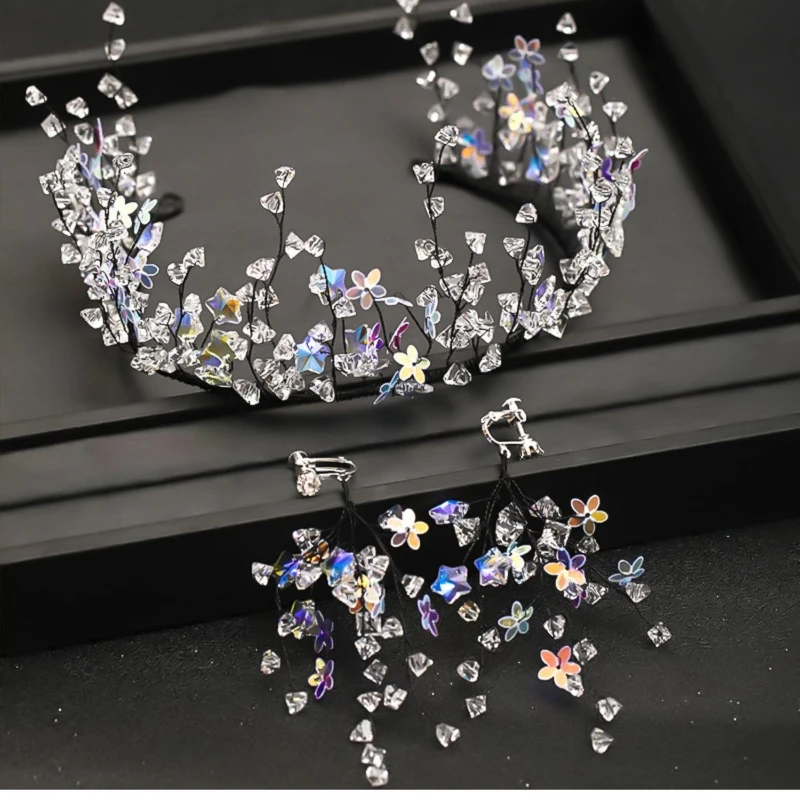 Couronne De Princesse En Cristal Avec Oreilles D'elfe, Diadème Vintage