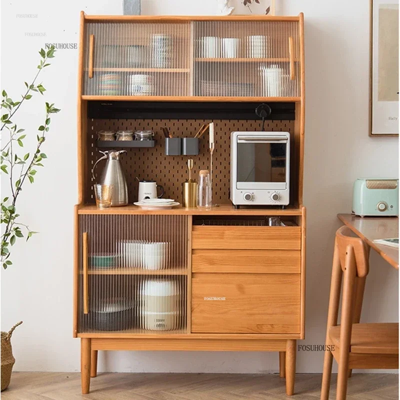 Solid Wood Nordic Sideboards Modern Home Tea and Wine Cabinets Against Wall Japanese Living Room Furniture et Sideboard