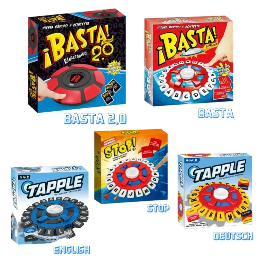 Word Board Game New Upgraded Basta 2.0 Spanish Tapple English Version Quick Thinking Letter Pressing