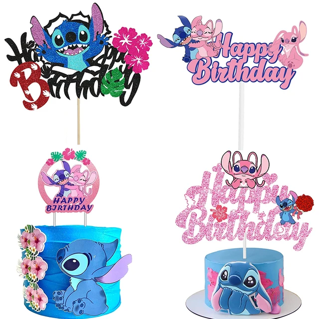 Lilo & Stitch – Décoration De Gâteau À Paillettes Roses, Décor De