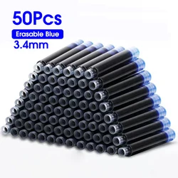 50 - Pack Multicolor Fountain Pen Ink Cartridges for School and Office Use (3.4mm Blue)