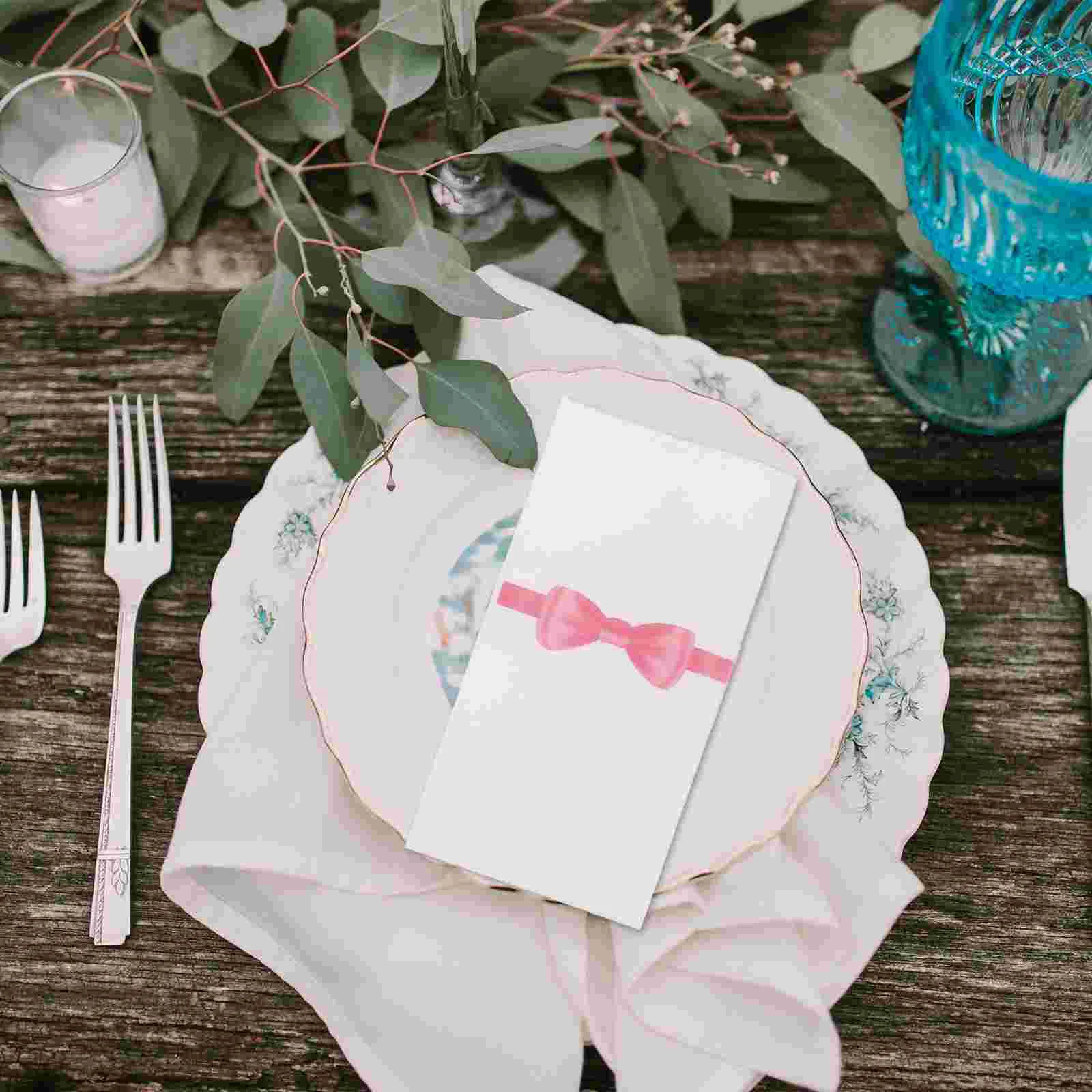 50 Pcs Knife and Fork Pad Napkin Wrapping Tableware Packing Napkins Bathroom Paper Towels Engagement Bow Tie
