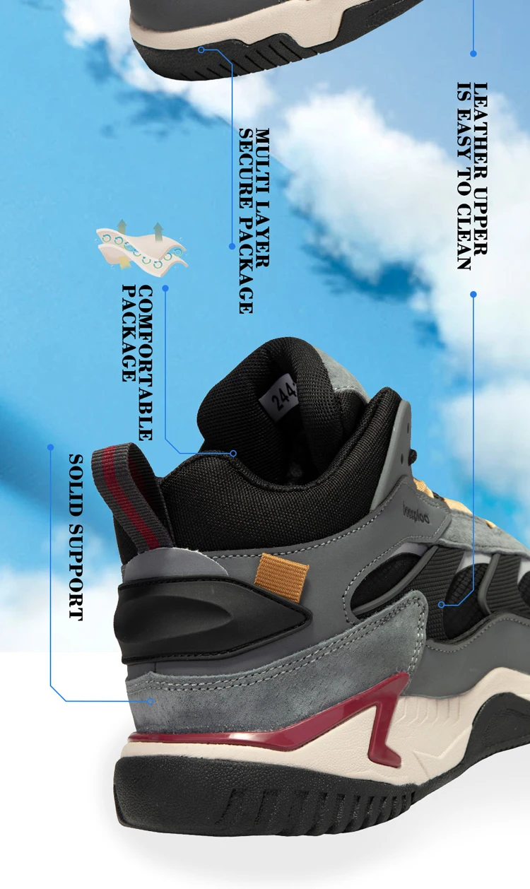 Baasploa Neue Männer Turnschuhe Winter Casual Outdoor Wasserdichte Leder Lace up Schuhe Männlichen Mode Plüsch Warme Nicht-Slip Sport schuhe – Detail 6