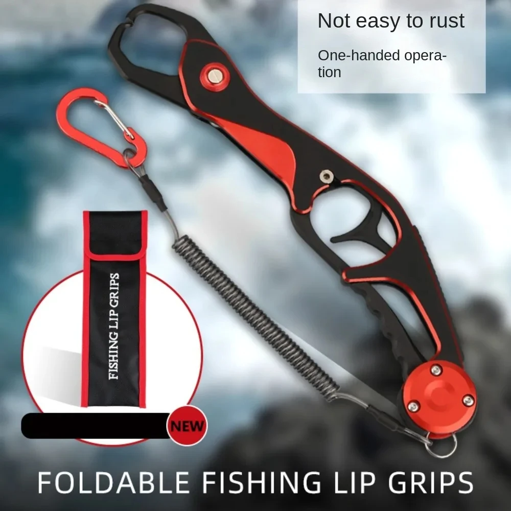 Herramientas de pesca de aluminio, alicates de labios ligeros portátiles, herramienta de alicates de pesca con carga de 50kg, accesorios de pesca al aire libre