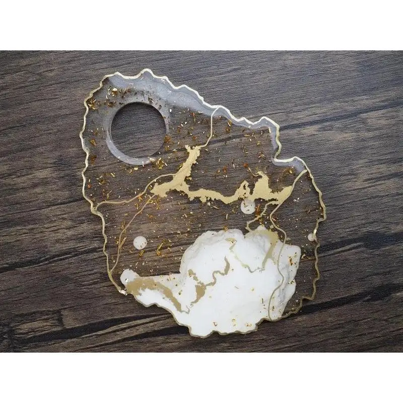 DIY Handmade Creative Crystal Epoxy Molds Resin Makeup Tray Dish Irregular Agate Mirror Silicone Mold Art Accessories Supplies