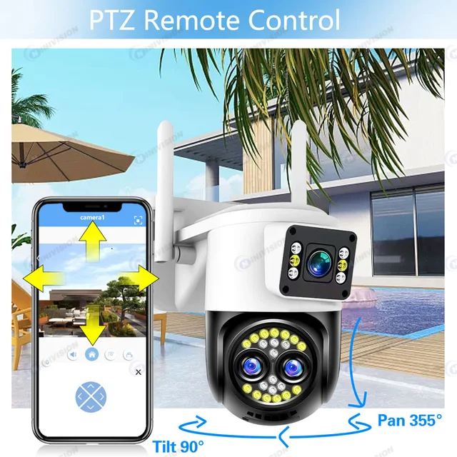 12MP 11X PTZ Zoom 6K 12Million High-Definition Three lens Surveillance WIFI Monitor Voice Intercom Panoramic Night Vision Camera - Image 4