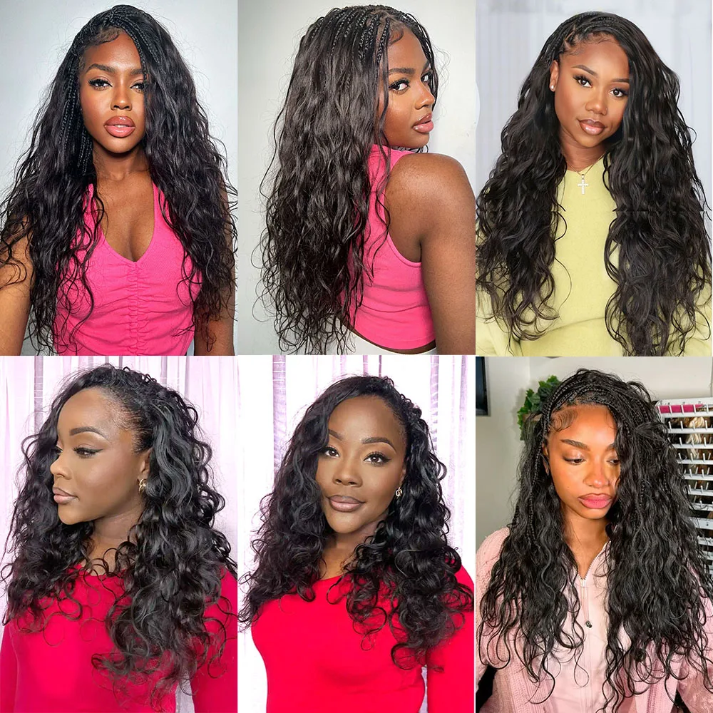 Miracle Knots Crochet Human Hair Extensions for Braiding Boho Braids 100% Raw human hair Body Wave Feathered Human Crochet Hair 5