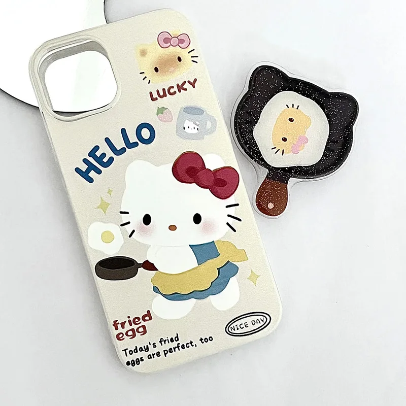 

Kawaii Hellokitty Phone Case Apple 15/14Promax Cute Sanrio Fring Egg Kitty Phone Case 12/11Pro Big Hole Xr/xsmax Soft 7/8P