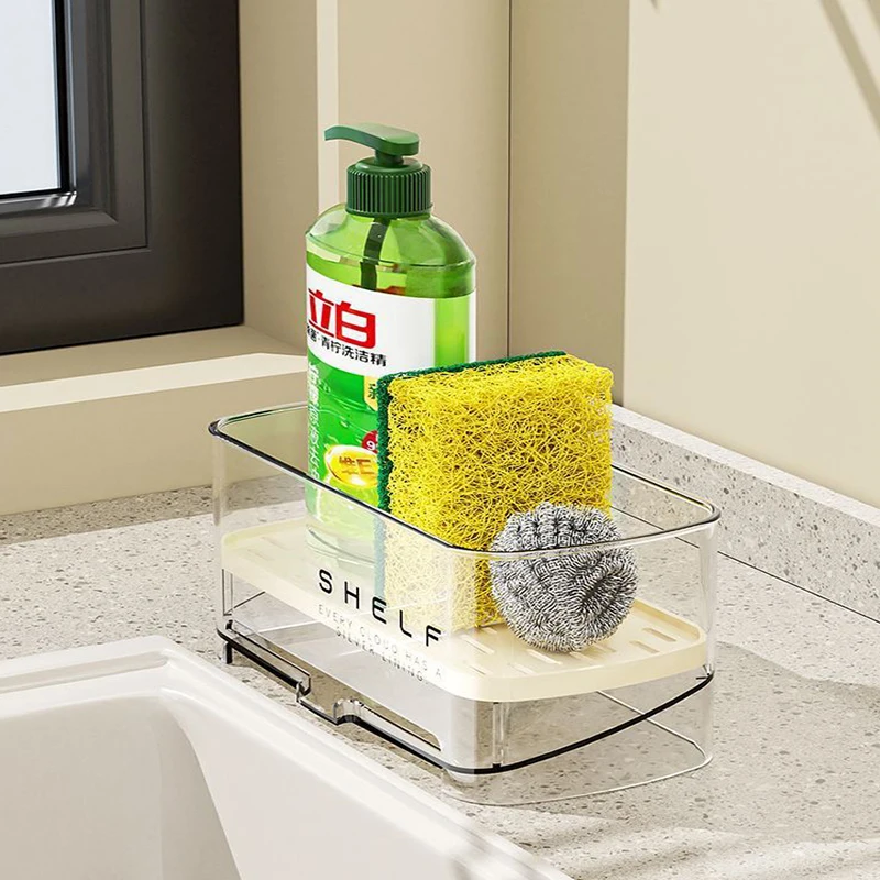 Kitchen Sink Organizer Drain Rack Self-draining Shelf Sponge Holder Dishcloth Faucet Storage Soap Drainer Kitchen Accessories - 6