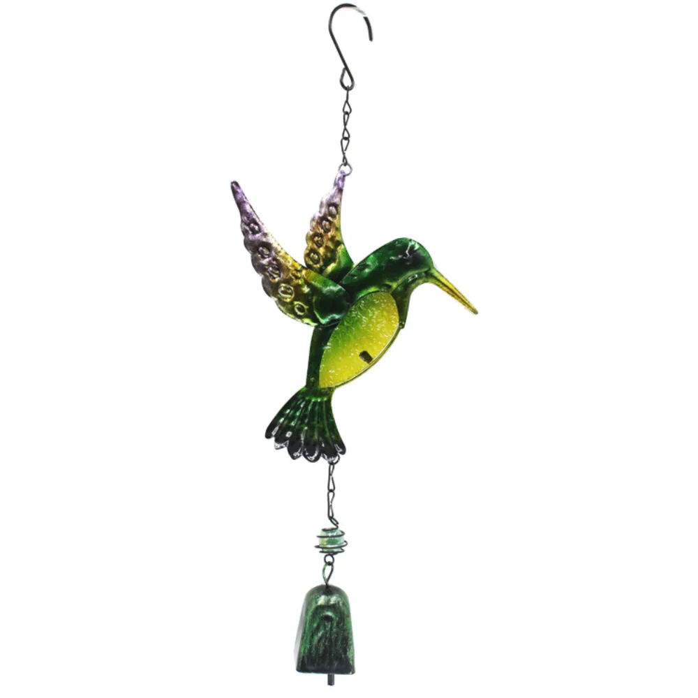 New Metal Hummingbird Wind Chime with Bell Pipe Pendant Hummingbird Outdoor Hanging Ornament for Home Garden Hanging Decoration 3