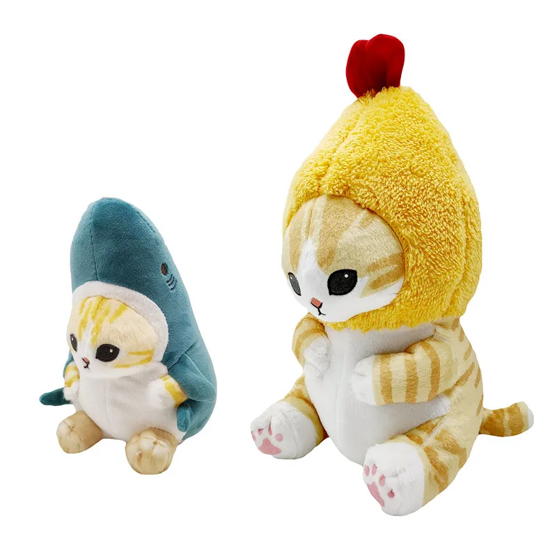 

17/35 см плюшевая кошка Акула, плюшевые игрушки, милая синяя кошка, кукла, плюшевая девушка, подарки для детей