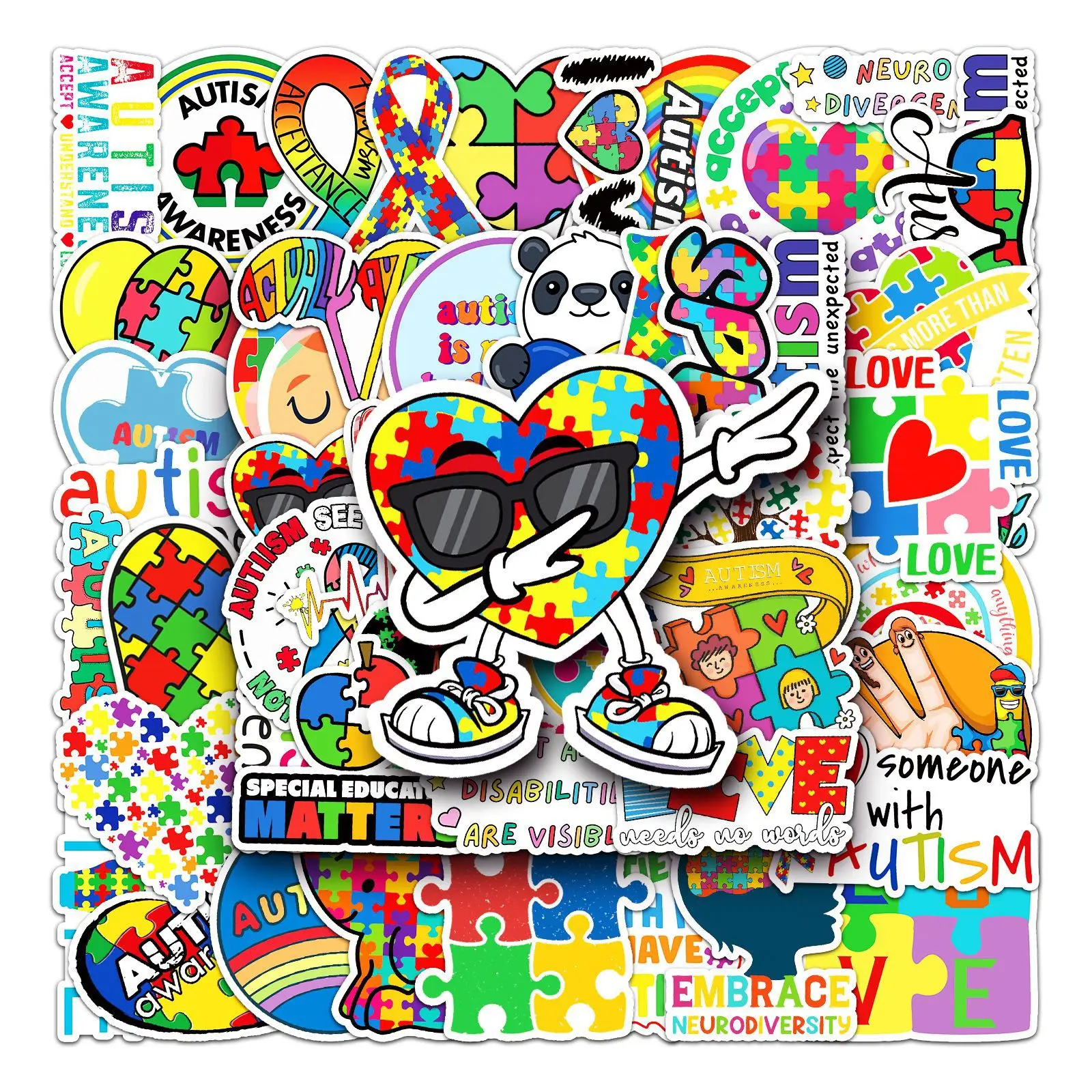 

10/30/50pcs Caring Autism Cartoon Stickers Creative Skateboard Kids Toys Diy Fridge Laptop Hentai Decal Decor Stickers