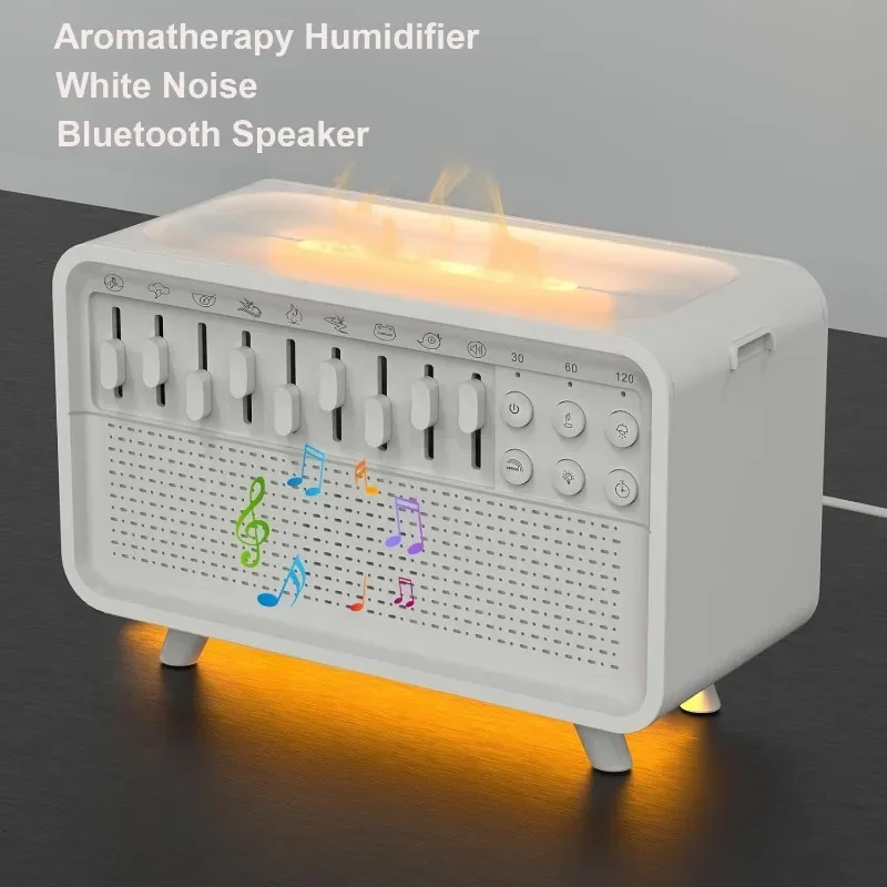 3 in 1 HIFI Bluetooth Speaker White Noise Sleep Aid Night Light Humidifier Machine with Free Combination of 8 Goup Nature Sound