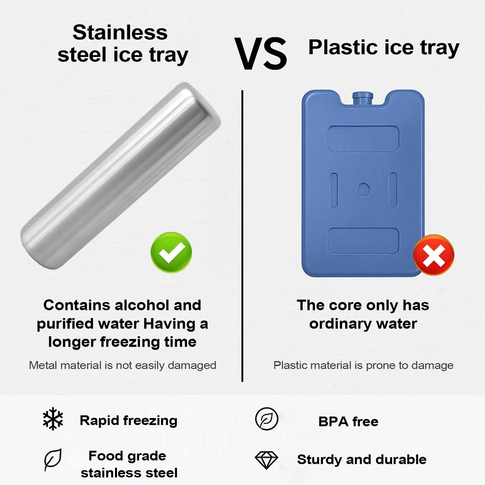 Stainless Steel Ice Cubes metal Cooling Pack Portable Cooler Rapid Freezing Metal Freezer keeping food fresh for Coffee Kitchen