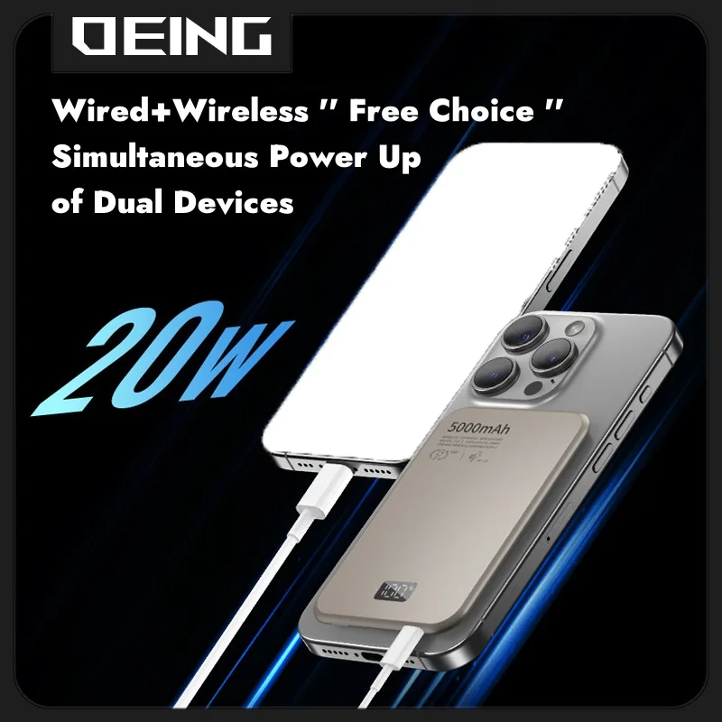 New Super Thin Alloy Magnetic Power Bank For Apple iPhone Xiaomi Huawei Samsung Macsafe Powerbank Magnetic Wireless Fast Charger 2