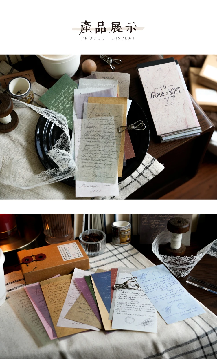 30 Stück Vintage Sanfter Monolog Dekoratives Papier beschreibbares Memo Diy Tagebuch Album Scrapbooking Material Kreativität Hintergrundpapier – Detail 3