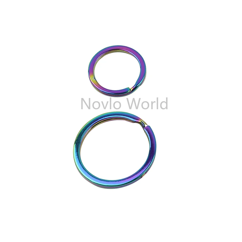 20-100pcs 19-25mm Rainbow Hot Sale Diy Metal Flat O Split Circle Easy Open Key ring Buckle Hook Clasp Hardware For Bags