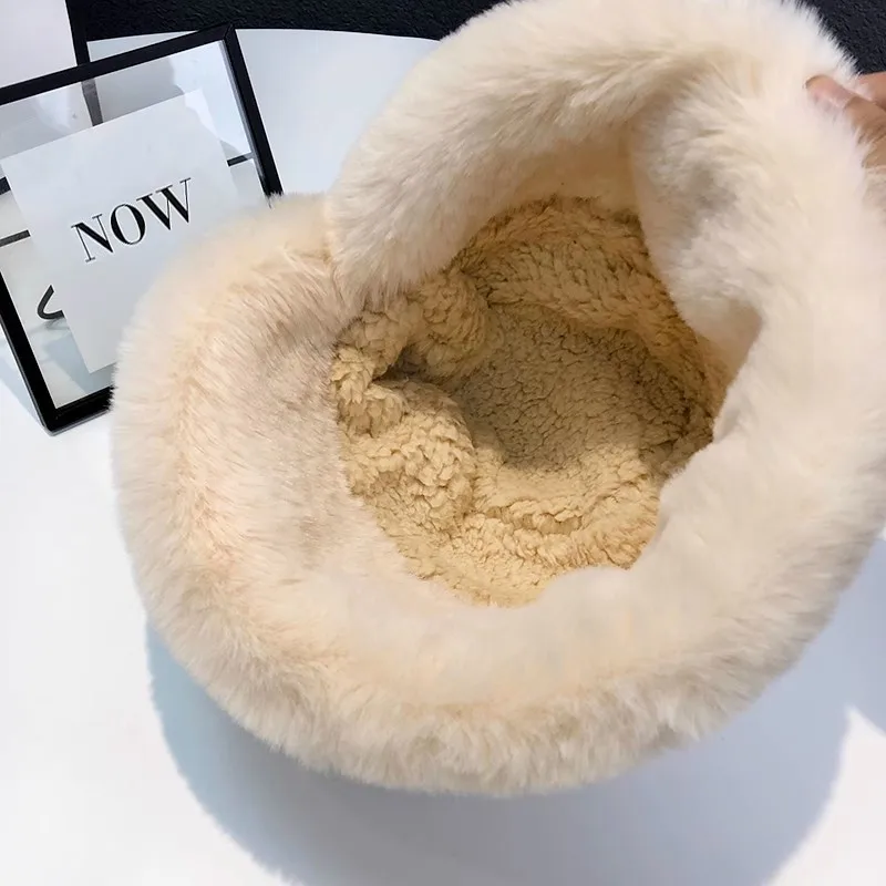 Frauen Neue Winter Pelzigen Fischer Hut Plus Samt Warme Baumwolle Hut frauen Winter Lei Feng Hut Gehörschutz Plüsch becken Hut – Detail 4