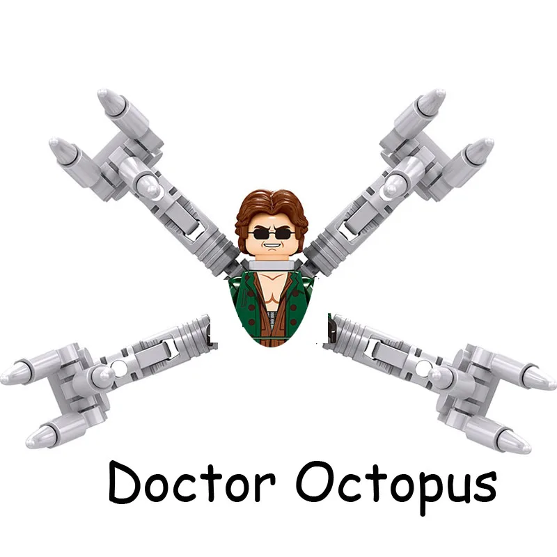 Cartoon Movie Green Goblin Lizard Man Octopus Model Figure Blocks Toys For Children construction blocks,building blocks,anime block toys