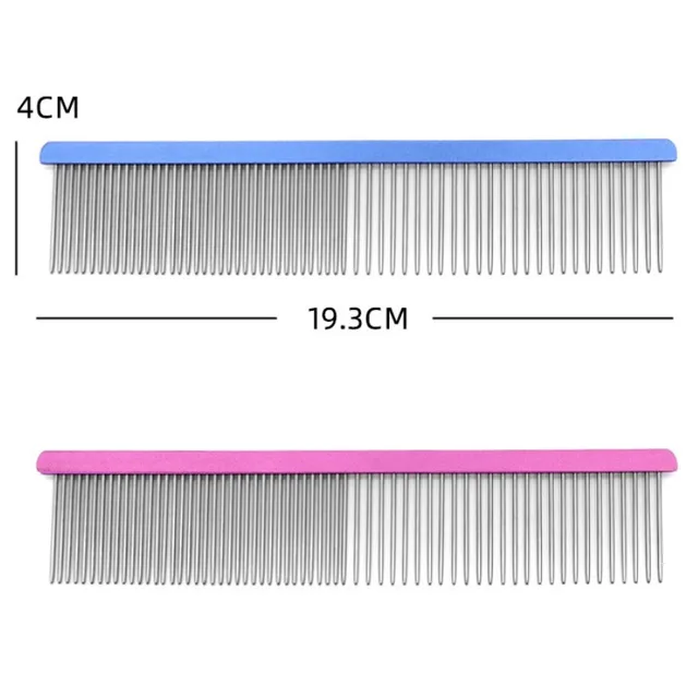 Dog Comb Stainless Steel Dog Brush Pet Grooming Massage Dogs Comb Brush Double Teeth Dogs Combs Cat Hair Remover Pet Products 4