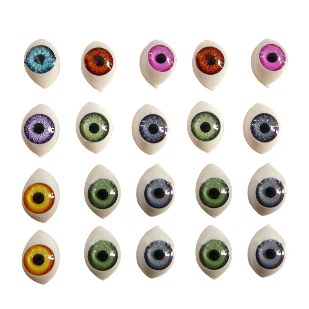 

Plushys Soft Doll Eyes Plastic Scary Oval Flat Eyeball Diy Animal Stuffed Toys Sewing Craft Puppet Doll Making Mixed