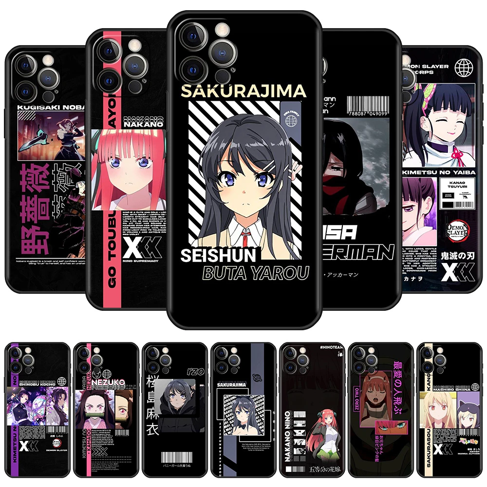 best cases for iphone 13 pro  Silicone Case For Apple iPhone 13 12 Pro Max 11 XR SE 2020 7 8 Plus Phone Cover X XS 6S 6 5 5S Soft Shell Anime Girl Waifu Funda iphone 13 pro leather case