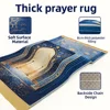 Prayer Rug Living Room Prayer Mat 70*110cm Muslim Islamic Prayer Rug, Carpet Mat, Kneeling Poly Mat with Vintage Pattern, Tassel 1