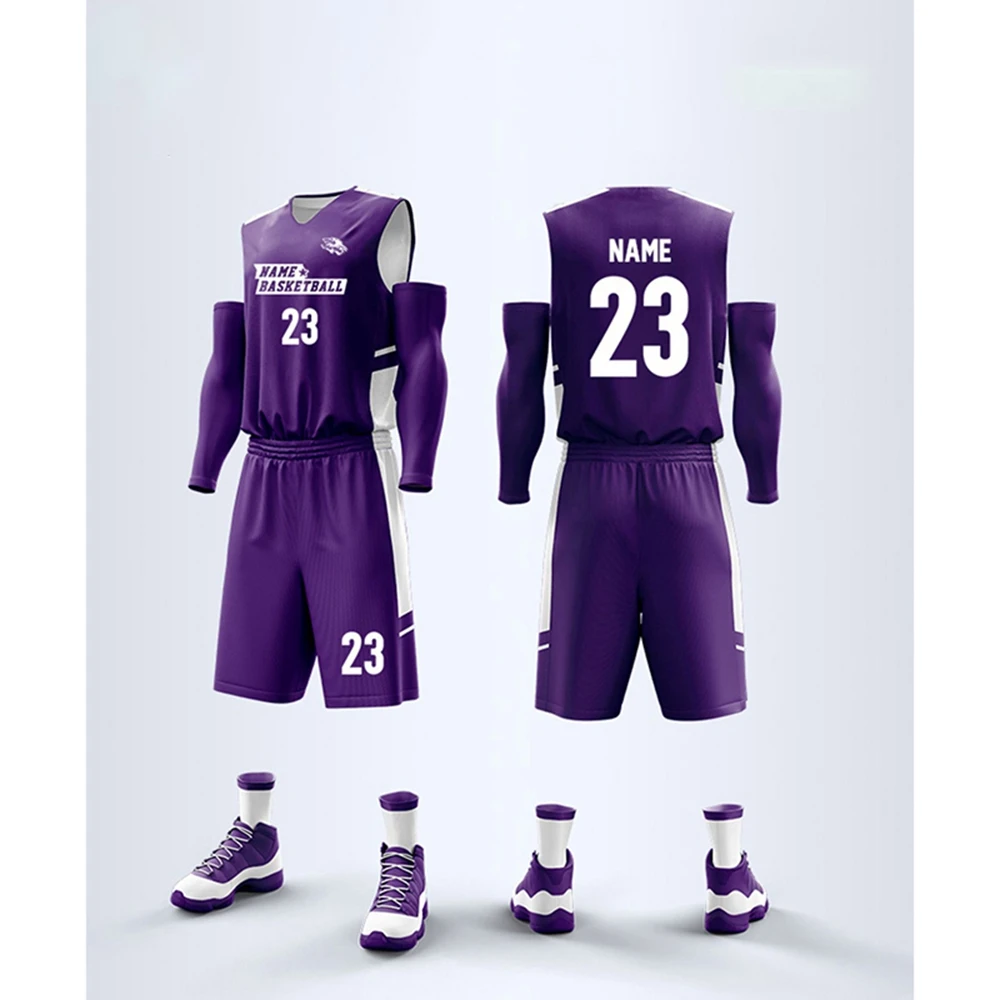 Free customized men's basketball uniform set, professional team basketball jersey clothing set, high-quality quick drying sports