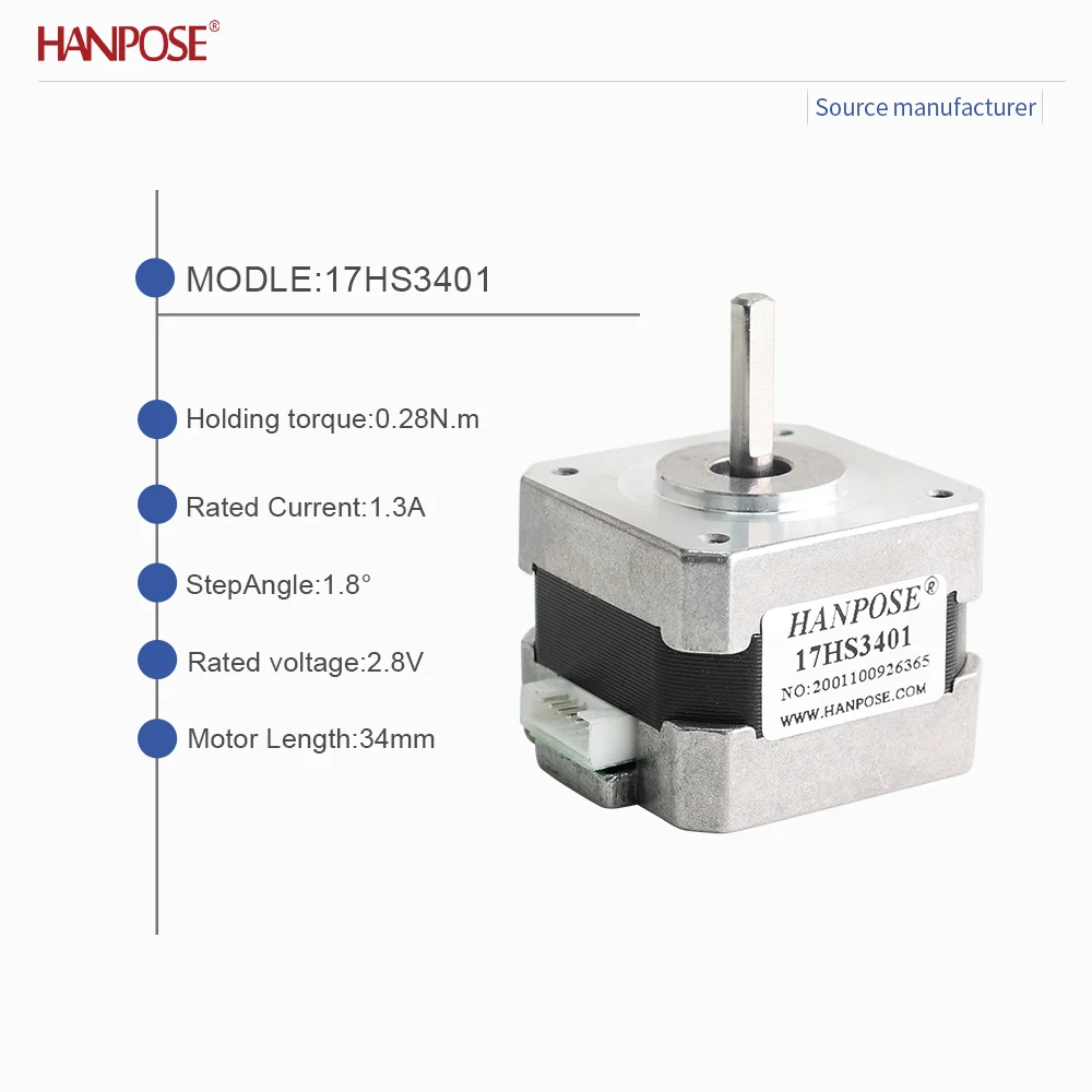NEMA17 17HS3401S+TB6600 스테퍼 모터 2.8V 1.3A 2상 4선 3D 프린팅 액세서리 모터 제조사 직판
