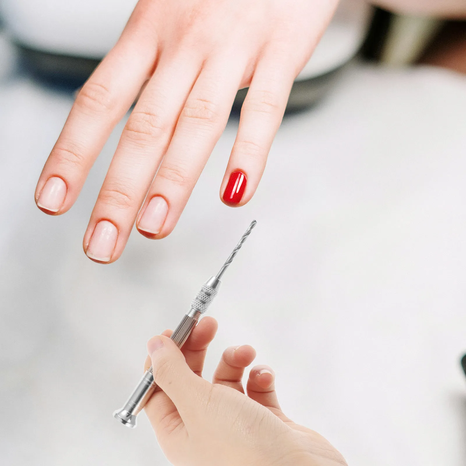 1세트 전문 네일 드릴 수동 핸드 드릴 공예용 네일 용품 참 장식 피어싱 도구 네일 아트 액세서리