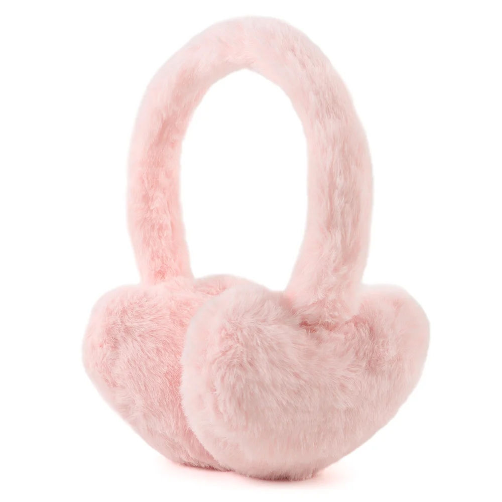 

Kids Winter Heart-shaped Earmuffs Tolddler Girl Warm Ear Muffs Baby Girls Plush Ear Warmers Cute Ear Covers 3-8Y