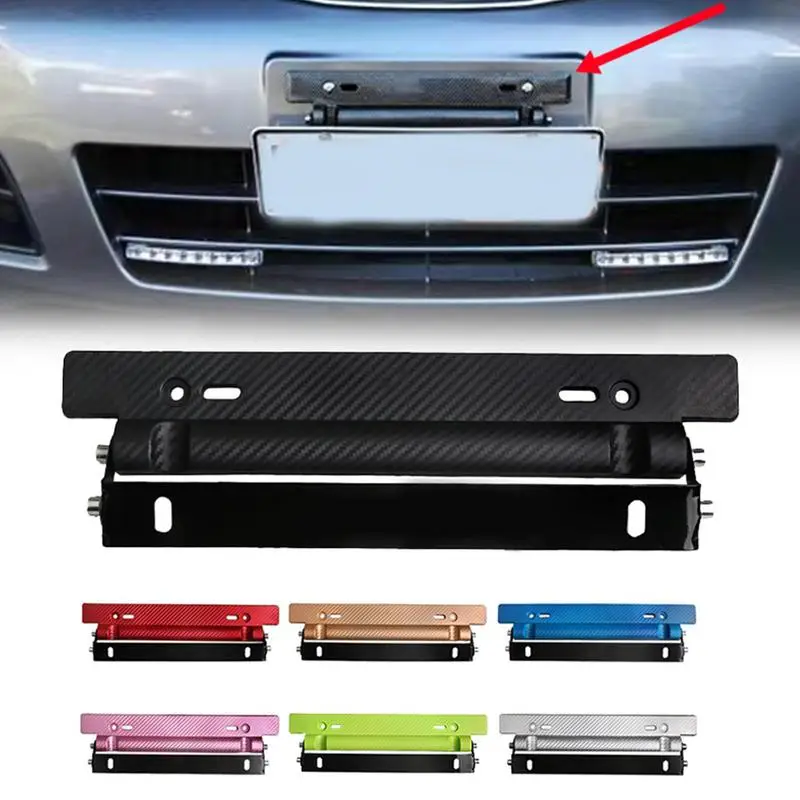 

Car License Plate Frames Rotatable Cover Protector Bracket Carbon Fiber Holder Frame Rust-Proof For Vehicle Motorcycles Truck