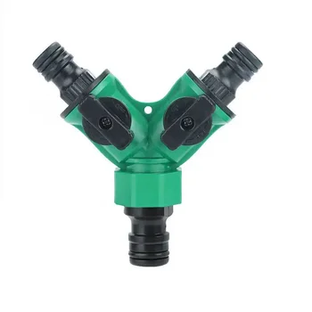 Séparateur de tuyau d'arrosage à 2 voies, connecteur de tuyau d'arrosage avec robinet, arrêt pour l'aménagement paysager, plantation de fleurs, Irrigation 1