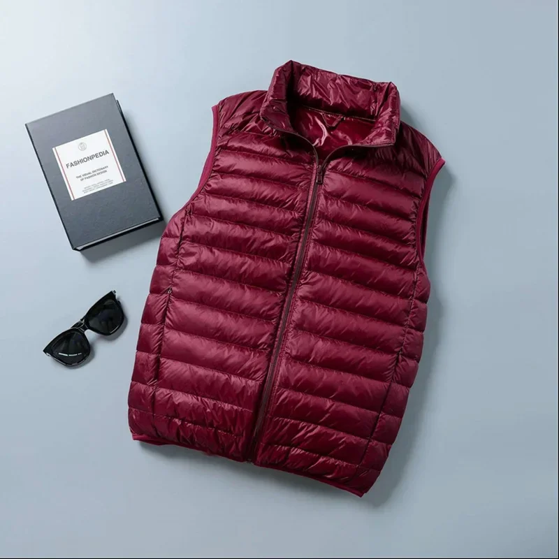 Mens Jacket Men Down Vests Man Duck Down Vest Coat Ultralight Sleeveless Windproof Waistcoat Portable Puffy Jackets For Men