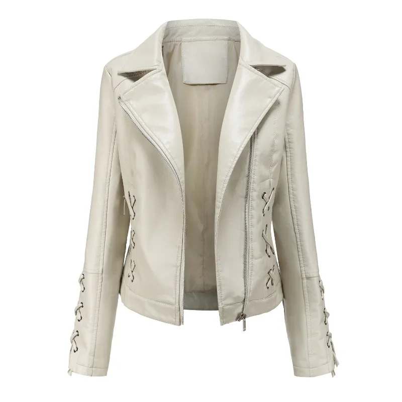 BTQWFD Women's Jackets Biker Clothing Spring Autumn Winter Faux Leather Casual Coats Female Motorcycles Outwear 2023 New Zipper
