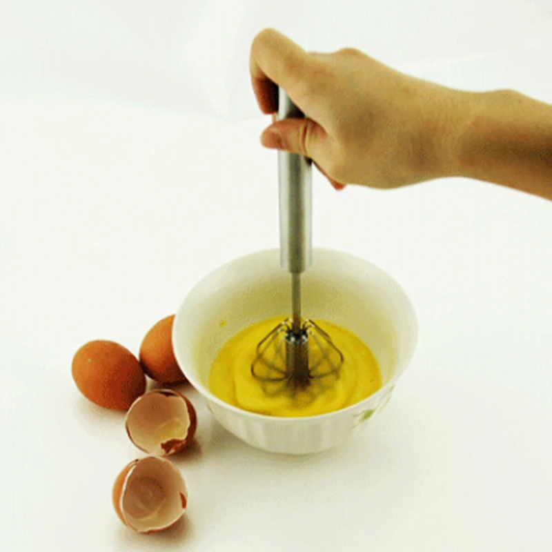 1Pc Metal Egg Beater Metal Hand Mixer Pressure Rotary Semi-Automatic Whisk Foamer Rotate Hand Kitchen Cooking Tools