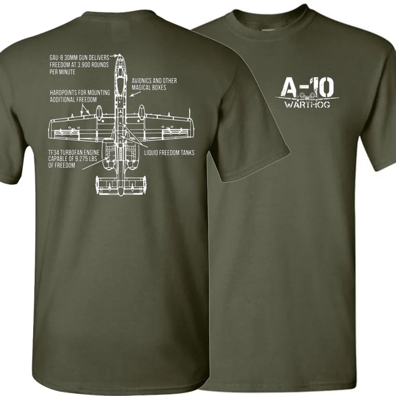 A10 Warthog Attacker Aircraft Freedom T-shirt. Summer Cotton Short Sleeve O-Neck Mens T Shirt New S-3XL 2