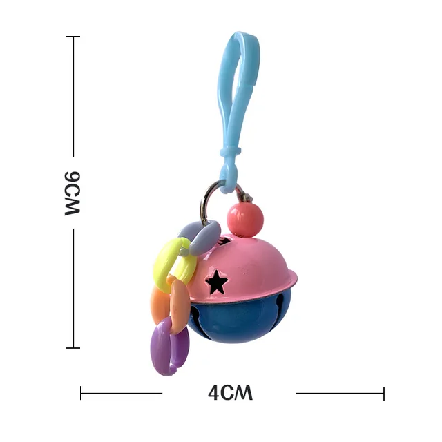 Macaron Color Parrot Toy Simple Big Bell Bird Cage Accessories Gnawing Toy String Bird Pet Supplie for Mini Medium Bird Supplies 3