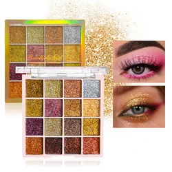 Glitter Eyeshadow Palette - 16 Shimmering Multicolor Shades for Sparkling Makeup Looks (16 Colors)