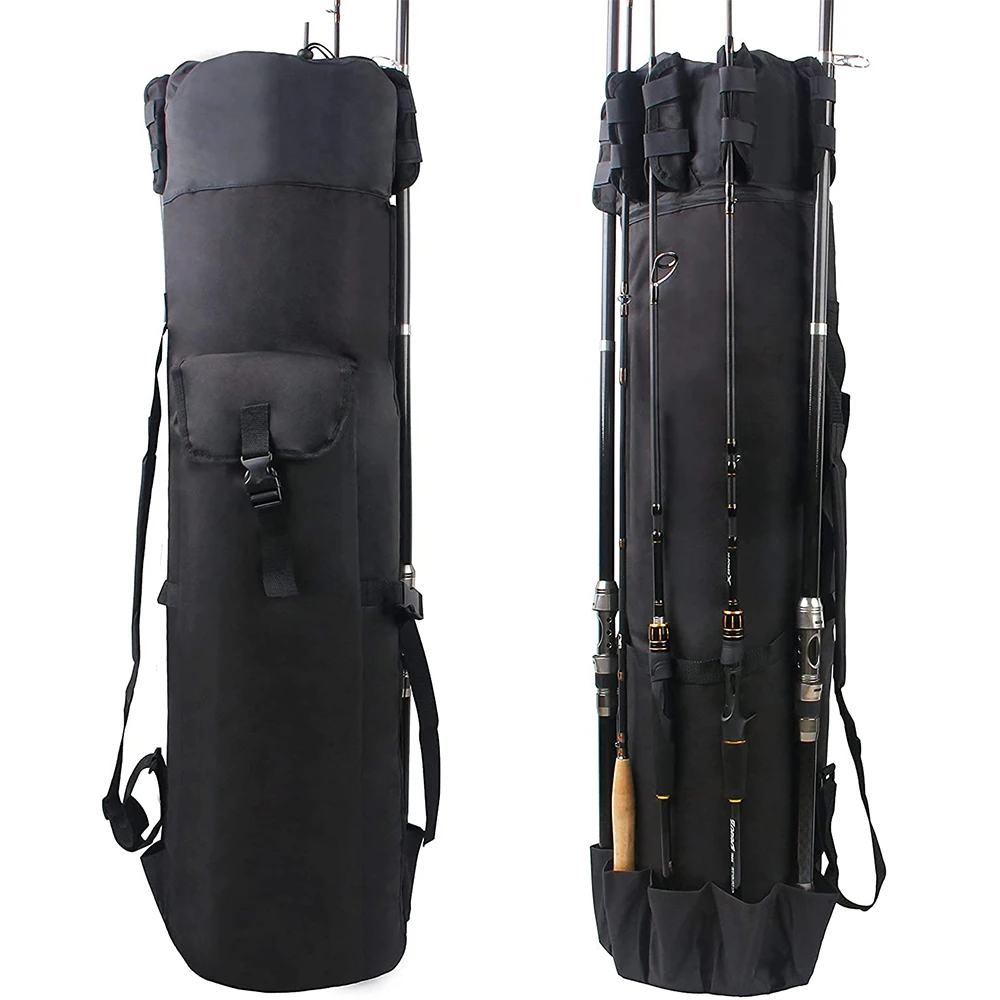 Fishing Bag Fishing Rod Reel Organizer Travel Carry Case Carrier Holder