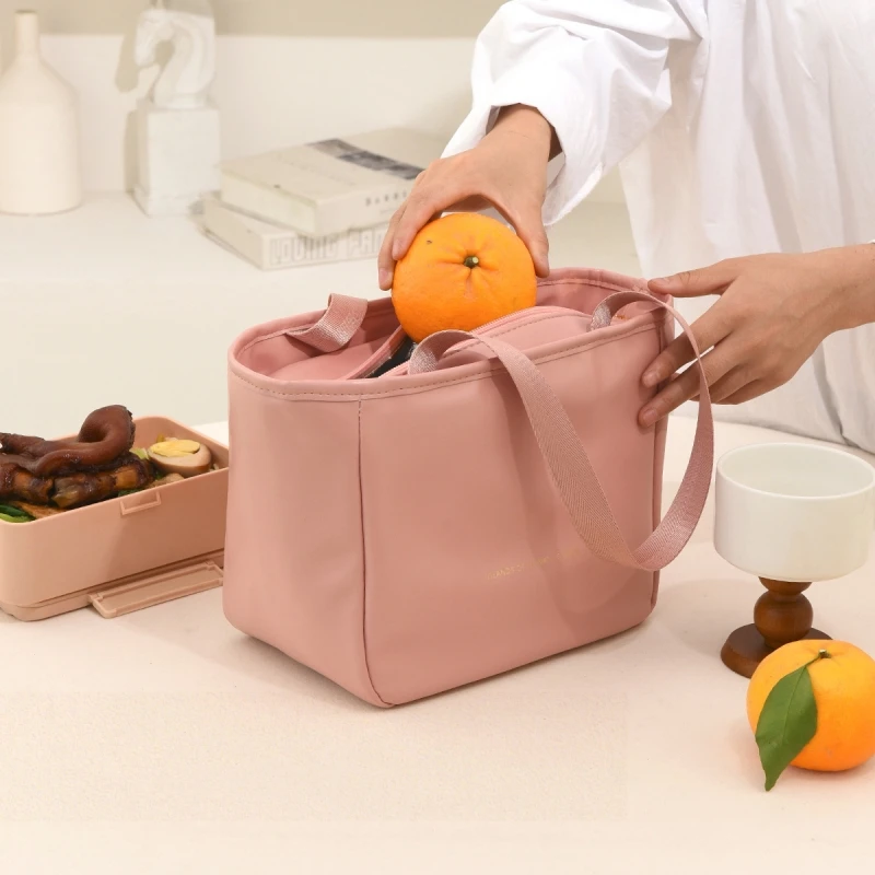 Waterproof Portable Lunch Bag PU Aluminum FilmThermal Insulation Lunch Box Thickened Large-capacity Multi Functional Picnic Bag