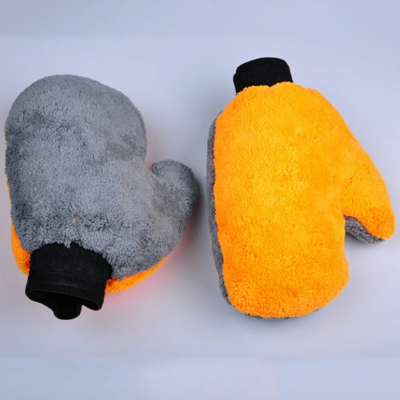 Car Cleaning Gloves Microfiber Bearpaw Coral Velvet