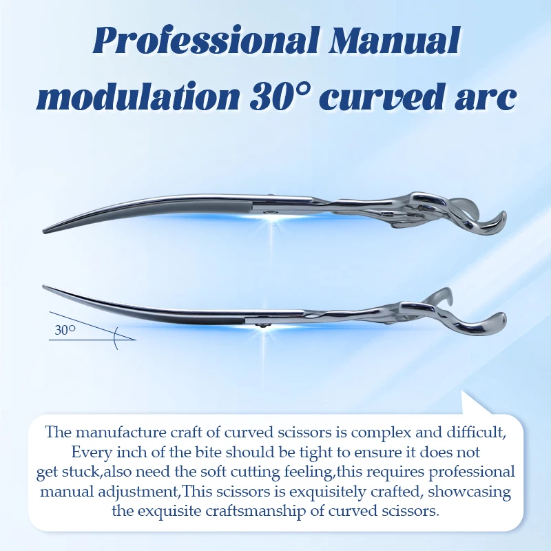 Crane 7.5in High-end Pet Scissors Set VG10 Steel For Dog Grooming Cut Scissor Straight Curved Chunker Thinning Shears Tijeras 가위