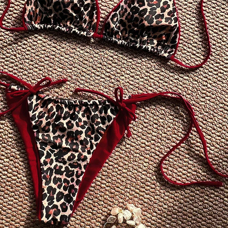 Leopard print bikini swimsuit - Back view